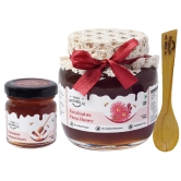 Farm Naturelle-Eucalyptus Forest 100% Pure Raw Un-Processed Honey 400 GMS with Cinnamon Honey and a Wooden Spoon.