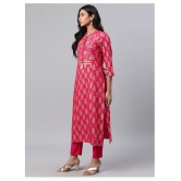 KSUT Pink Viscose Straight Kurti - S