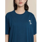 Fabflee Blue Cotton Loose Fit Womens T-Shirt ( Pack of 1 ) - None