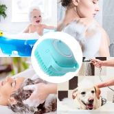 WUGO::Silicone Soft Bath Body Brush with Shampoo Dispenser Scrubber-use in Shower Deep Cleaning Gentle Scrub Massage for Children, Men Women (multicoloured)