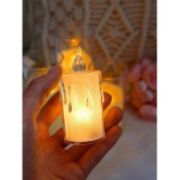 TINUMS - Off White LED Tea Light Candle 8 cm ( Pack of 6 )