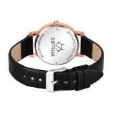 Septem Black Leather Analog Womens Watch