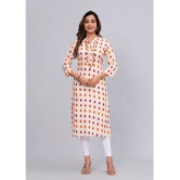 MAUKA Rayon Printed Straight Women''s Kurti - Beige ( Pack of 1 ) - None