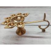 VRINDA METAL ART Sapt Diya Aarti Full Brass  Deepak