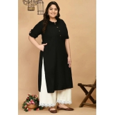 PrettyPlus by Desinoor.com Rayon Solid Straight Womens Kurti - Black ( Pack of 1 ) - None