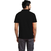 Men Solid Polo Neck Polyester Black T-Shirt