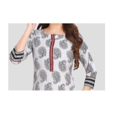 Meher Impex Cotton Printed Straight Womens Kurti - White ( Pack of 1 ) - None