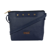 Enoki - Blue Faux Leather Sling Bag - Blue