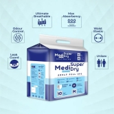 MediSuperDry Adult Diaper Pants Medium (M) Size, Adult Pull-Ups, High Absorbency, Leak Proof, Overnight Protection, Elastic Waist Size (71-110 Cm|28-44 Inches), 10 Pieces, Pack Of 1 - Unisex