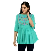 SAAKAA - Turquoise Rayon Women's Empire Top ( ) - 2XL