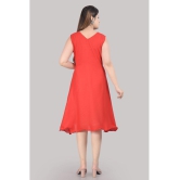 Smien - Red Rayon Women's Skater Dress ( Pack of 1 ) - None