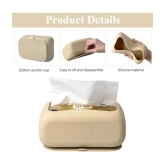 DMDENT Silicone Tissue Box Strong Suction Cup Tissue Paper Box Desk Tissue Box Wall Mount Tissue Box Under Desk Space Saving Under Desk Tissue Paper Box for Dressing Table, Desk, Office