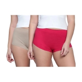 Diaz - Multi Color Cotton Solid Womens Boy Shorts ( Pack of 2 ) - None