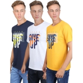 Supersquad 100% Cotton Regular Fit Printed Half Sleeves Mens T-Shirt - Multicolor ( Pack of 3 ) - None