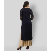 MAUKA - Navy Straight Rayon Women's Stitched Salwar Suit ( Pack of 1 ) - None