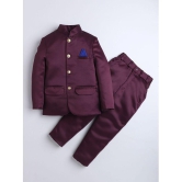 DKGF Fashion - Burgundy Polyester Boys 2 Piece Suit ( Pack of 1 ) - None