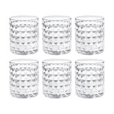 Treo By Milton Knitts 260 Juice Glass Tumbler, Set of 6, 260 ml Each, Transparent | Easy to Clean | Dishwasher Safe | Water | Juice | Kitchen Items