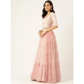 Designer Pink Net Lehenga-M