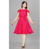 Smien - Pink Rayon Women's Skater Dress ( Pack of 1 ) - None