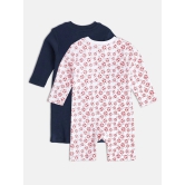 miniklub Multicolor Cotton Rompers For Baby Boy ( Pack of 2 ) - None