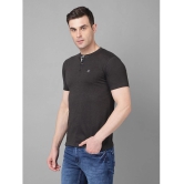 Dollar Cotton Blend Regular Fit Self Design Half Sleeves Mens T-Shirt - Charcoal Grey ( Pack of 1 ) - None