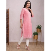 Ketch Polyester Self Design Straight Womens Kurti - Pink ( Pack of 1 ) - None