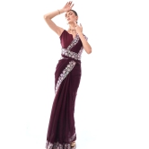 Preferable Wine Color Georgette Saree