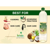 Jeevasassya Wood Pressed & Unrefined Coconut Oil 1 L (Chekku) For Cooking, Ayurvedic Practices, Skin & Hair Care