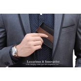 Leaderachi Genuine Leather RFID Protected Premium Oliver Black & Brown Wallet for Men(W8005-BKNEW)