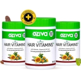 OZiva Plant Based Hair Vitamins Hair Vitamins for Hair Growth  Better Hair Health-OZiva Hair Vitamins Capsules for Hair Growth | 100% Natural with Biotin, Iron, DHT Blocker & Vitamin E (2 Months,