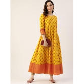 Kbz - Yellow Cotton Women's Anarkali Kurti ( Pack of 1 ) - None