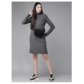 The Dry State Woollen Grey Bodycon Dress - Single - XL