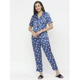 Smarty Pants - Teal Satin Womens Nightwear Nightsuit Sets ( Pack of 1 ) - None