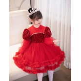 Glamour  Girls Party Dress-Red / 5-6 Years / 120