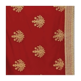 Om Shantam Sarees - Red Silk Blend Saree With Blouse Piece ( Pack of 1 ) - Red