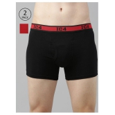 IC4 -  Black Cotton Blend Men's Trunks ( Pack of 2 ) - L