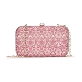 Zouk - Pink Jute Box Clutch - Pink