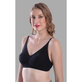 Madam - Black Cotton Blend Non Padded Womens Everyday Bra ( Pack of 1 ) - None