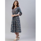 SVARCHI - Blue Cotton Women''s A-line Dress ( Pack of 1 ) - None