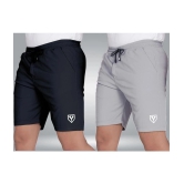 Septem Grey Melange Polyester Mens Gym Shorts ( Pack of 2 ) - None