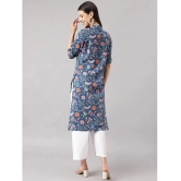 Divena - Blue Cotton Womens Straight Kurti ( Pack of 1 ) - None