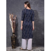 Mamoose Cotton Blend Self Design Straight Womens Kurti - Blue ( Pack of 1 ) - None