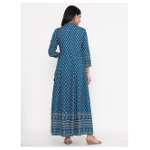 Kbz Turquoise Rayon Anarkali Kurti - S