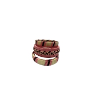 Set of 4 Pink and Gold Silk Thread Bangles