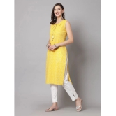 KIPEK Rayon Printed Straight Womens Kurti - Yellow ( Pack of 1 ) - None