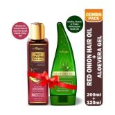 LA ORGANO Onion Hair Oil+Aloevera Gel Combo Facial Kit mL Pack of 2