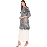 Antaran Rayon Striped Straight Womens Kurti - White ( Pack of 1 ) - None