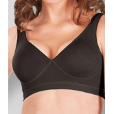 Dermawear Black Poly Cotton Solid Sports Bra - 30