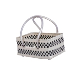 Black & White Reusable Half Basket