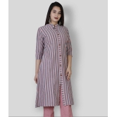 Doriya - Multicolor Cotton Womens Front Slit Kurti ( Pack of 1 ) - XL